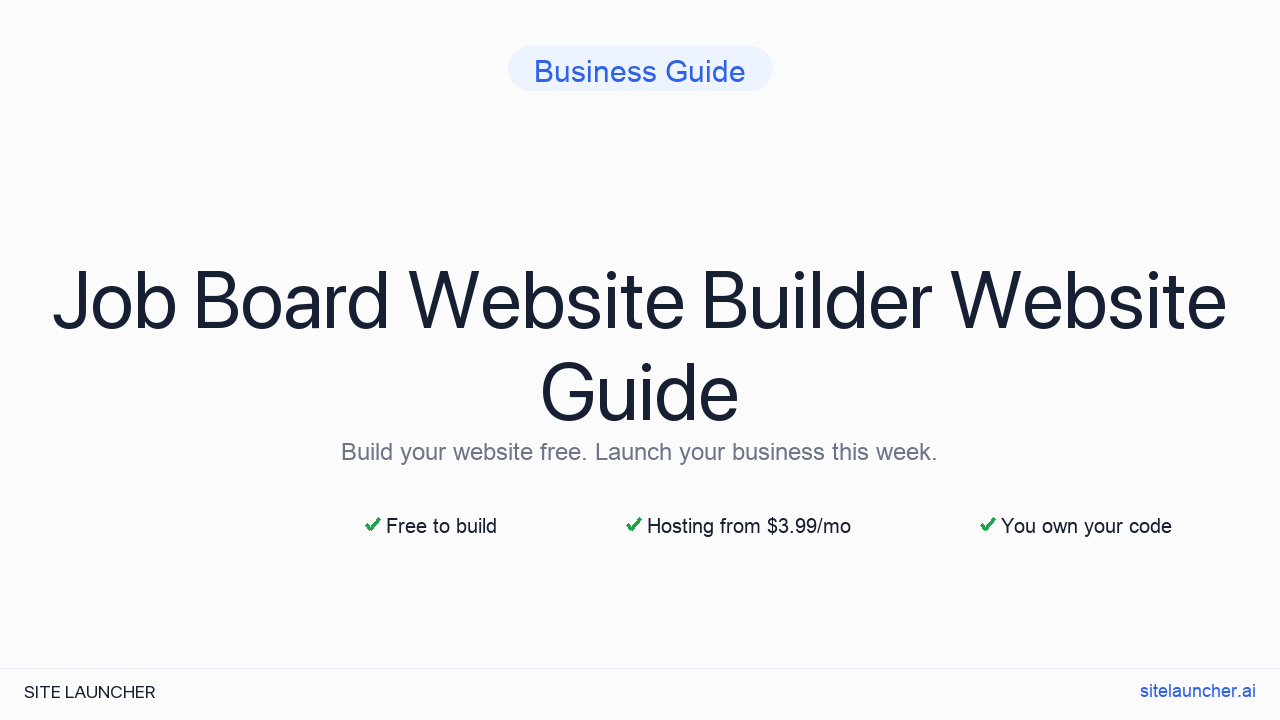 Job Board Website Builder