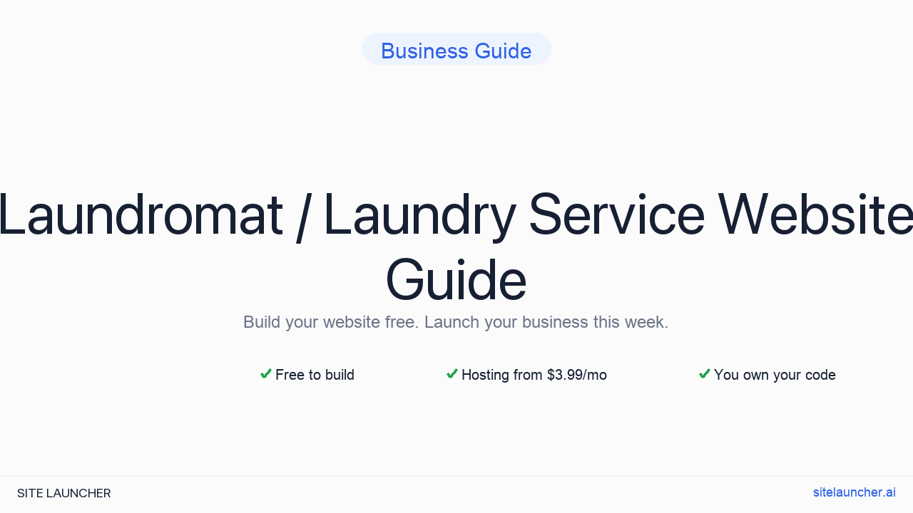 How to Build a Website for Your Laundromat / Laundry Service (Free, Fast, and Professional)