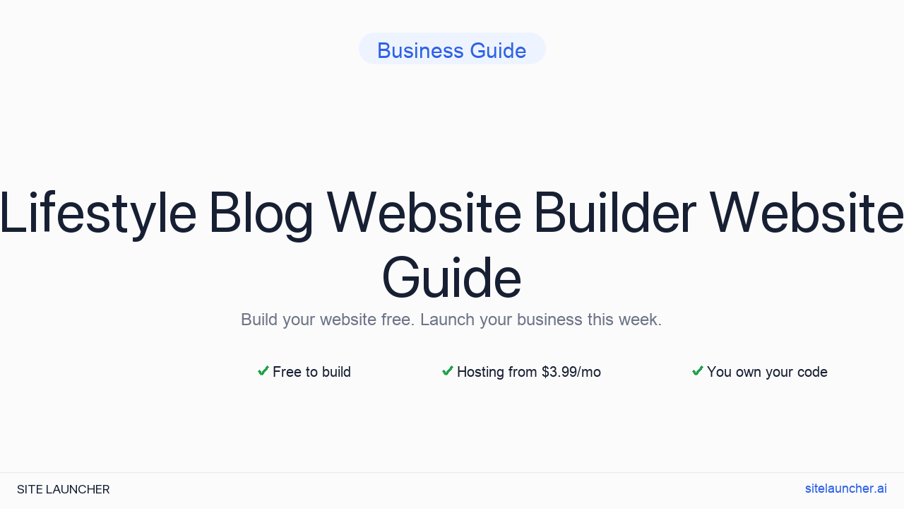 Lifestyle Blog Website Builder