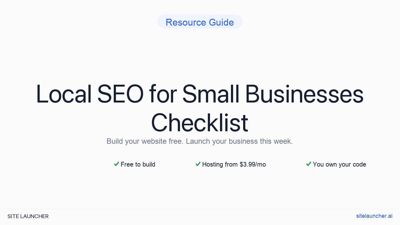 Local SEO Checklist for Small Businesses