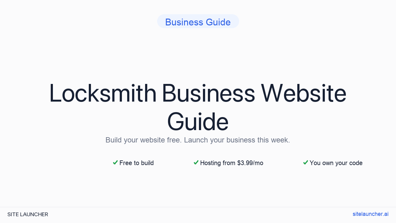 How to Build a Website for Your Locksmith Business (Free, Fast, and Professional)