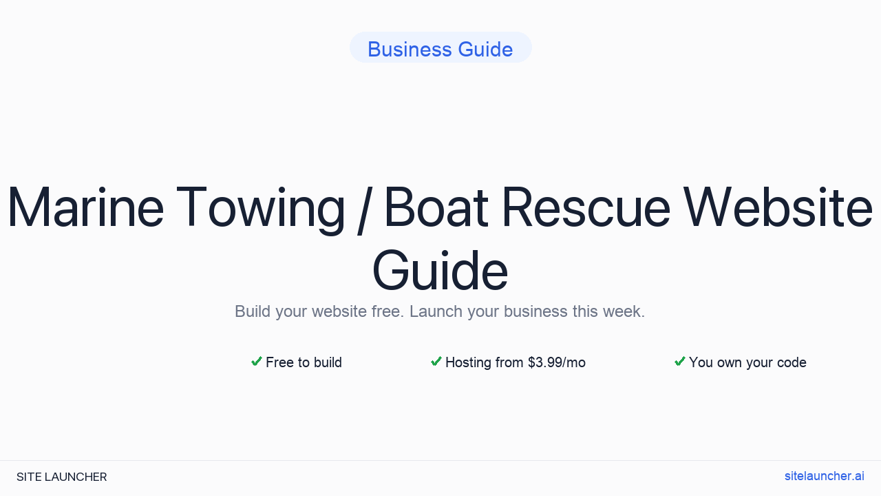 How to Build a Website for Your Marine Towing / Boat Rescue (Free, Fast, and Professional)