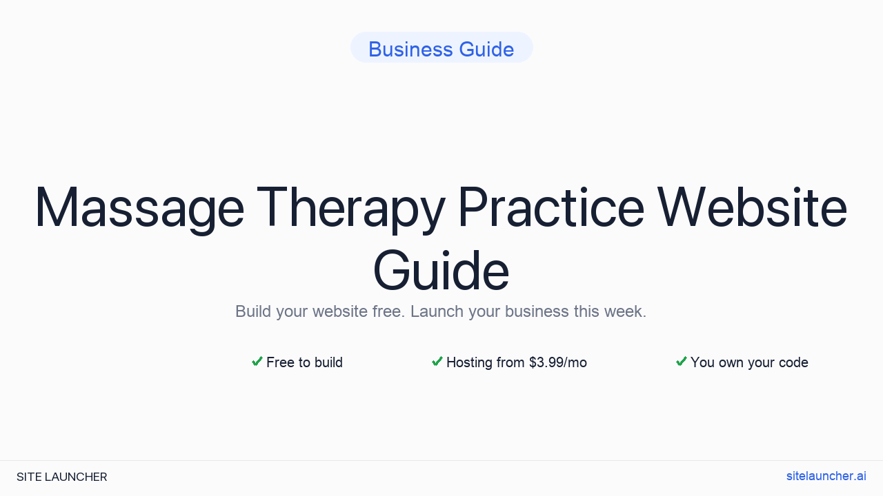 How to Build a Website for Your Massage Therapy Practice (Free, Fast, and Professional)