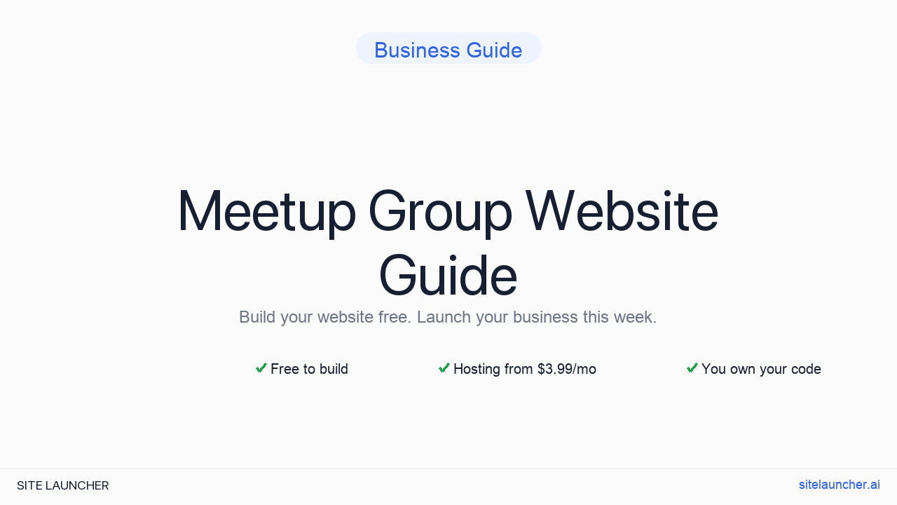 Website For Meetup Group