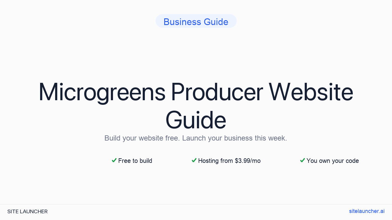 How to Build a Website for Your Microgreens Producer (Free, Fast, and Professional)
