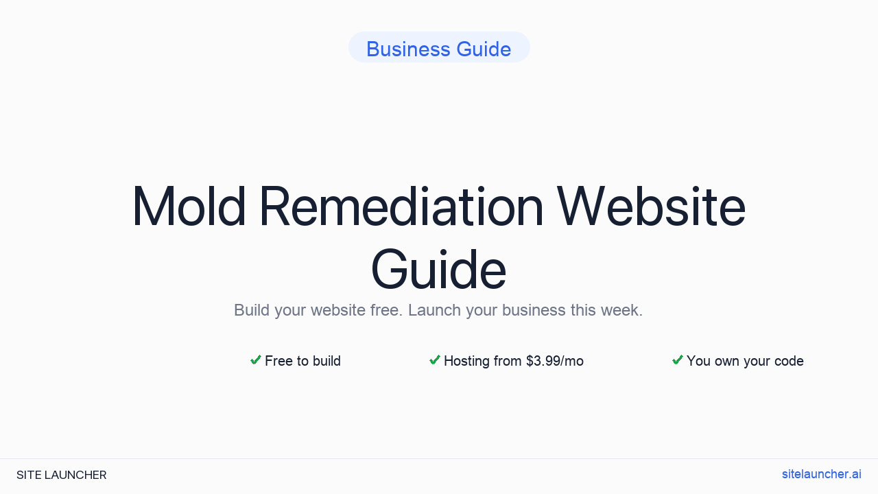 How to Build a Website for Your Mold Remediation (Free, Fast, and Professional)