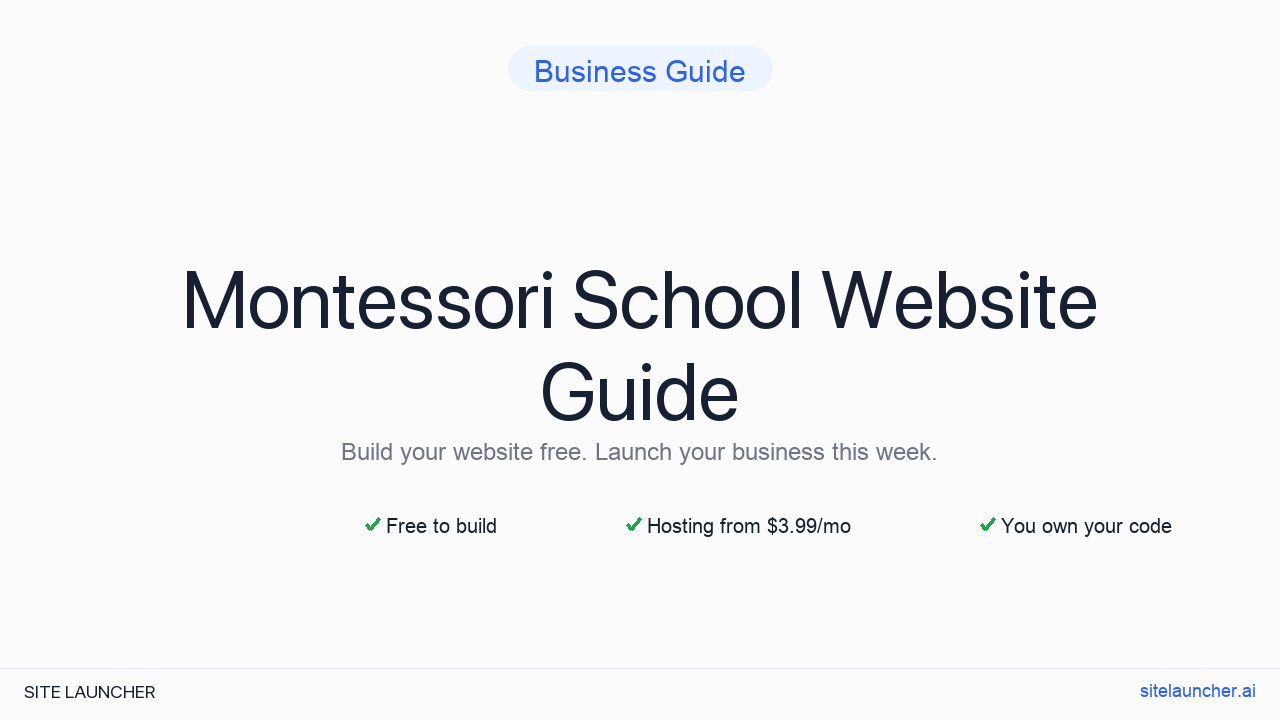 How to Build a Website for Your Montessori School (Free, Fast, and Professional)