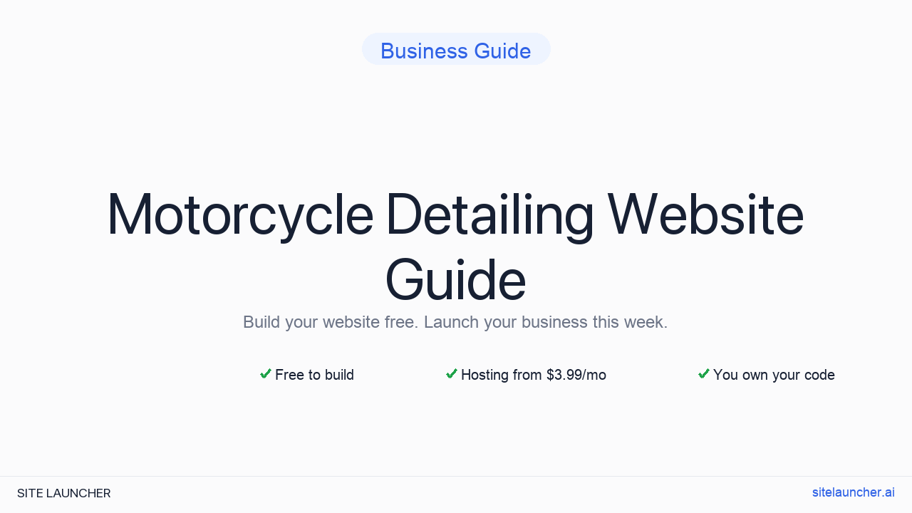 How to Build a Website for Your Motorcycle Detailing (Free, Fast, and Professional)