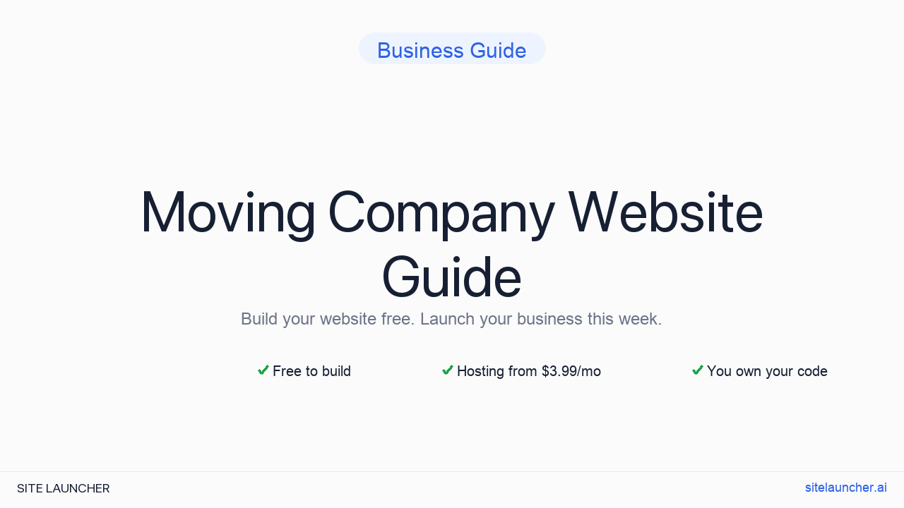 How to Build a Website for Your Moving Company (Free, Fast, and Professional)