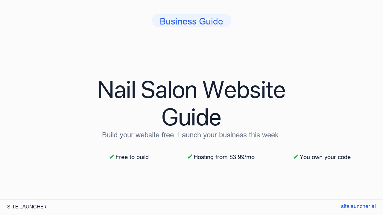 How to Build a Website for Your Nail Salon (Free, Fast, and Professional)