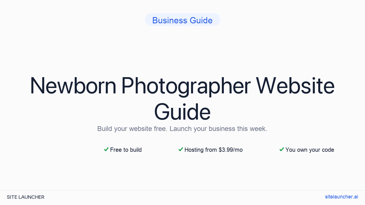 How to Build a Website for Your Newborn Photographer (Free, Fast, and Professional)
