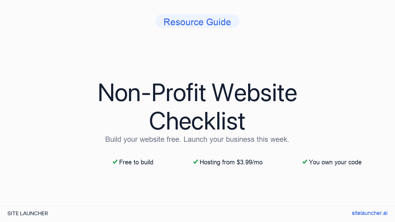 Non-Profit Website Checklist