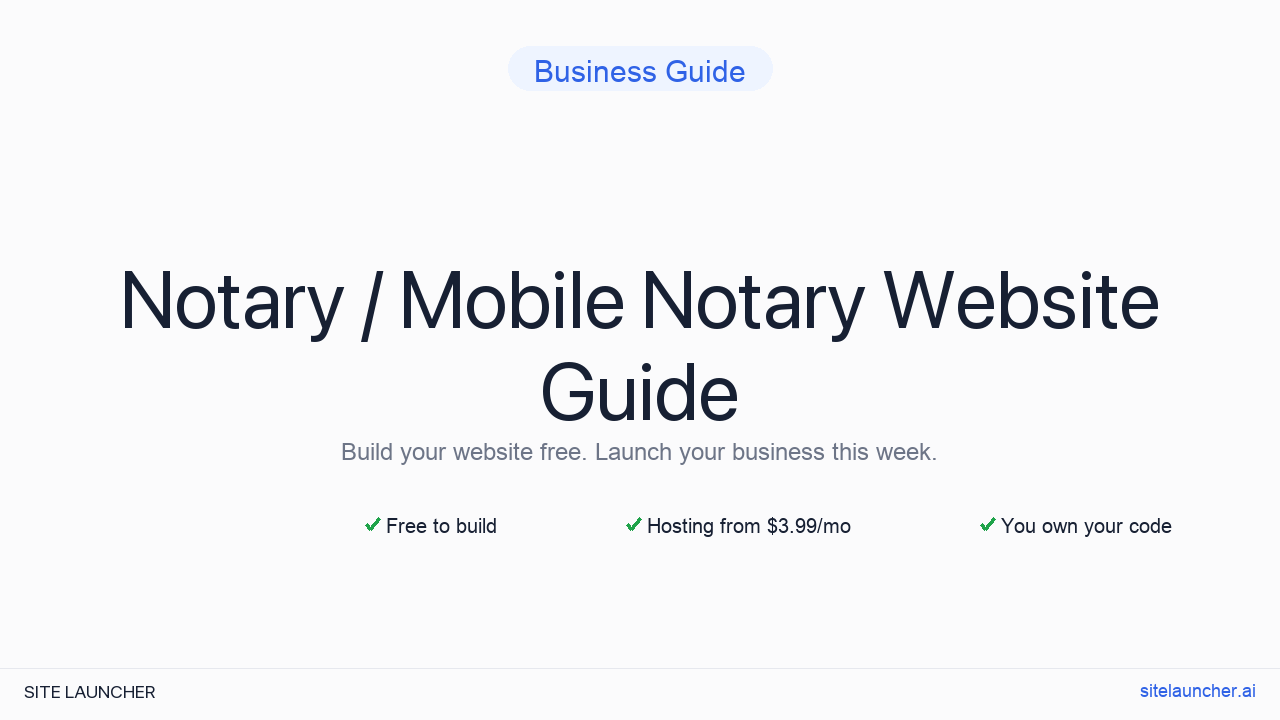 How to Build a Website for Your Notary / Mobile Notary (Free, Fast, and Professional)
