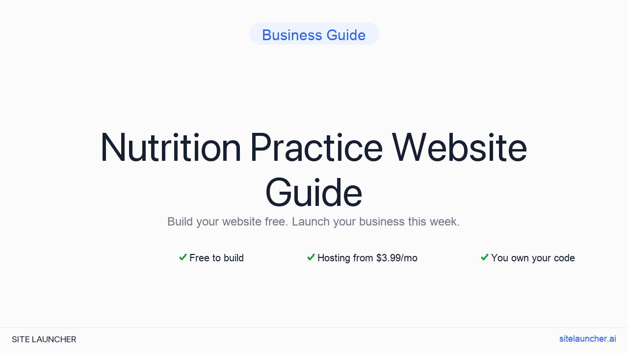 How to Build a Website for Your Nutrition Practice (Free, Fast, and Professional)