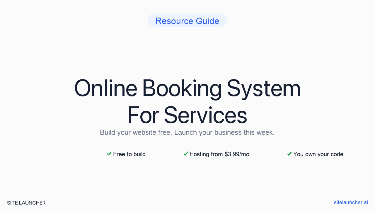 Online Booking System For Services