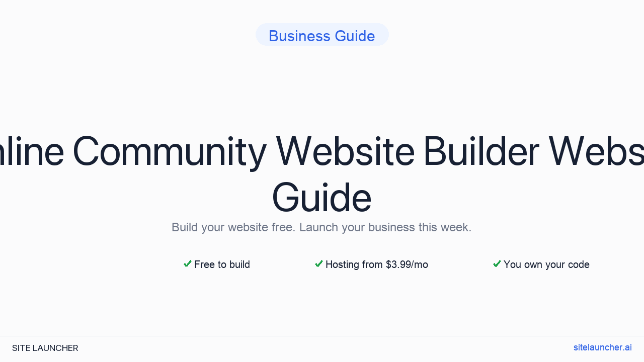 Online Community Website Builder