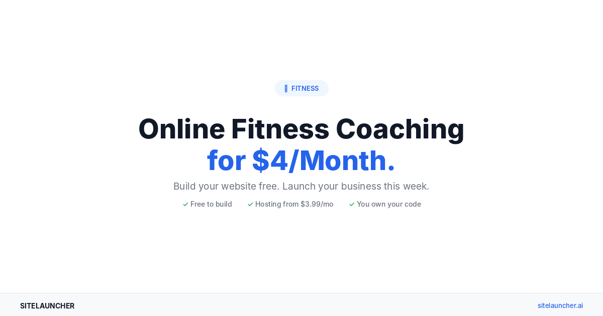 How to Start an Online Fitness Coaching Business for $4/Month