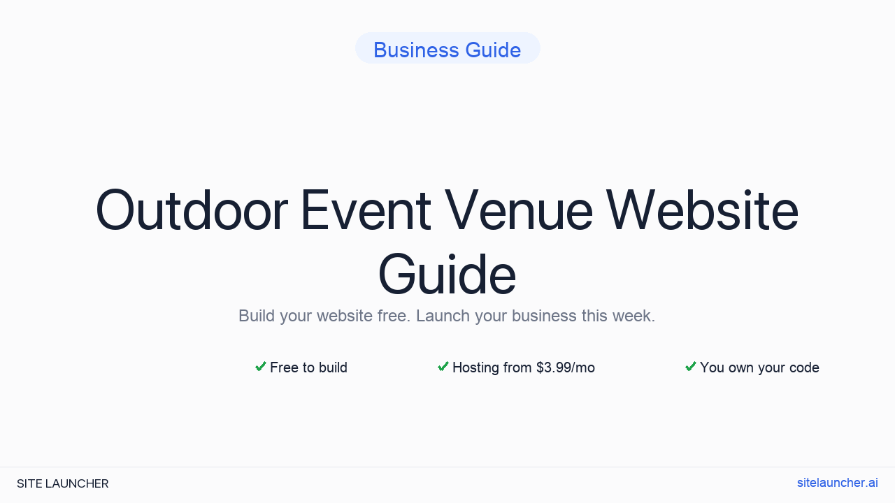 How to Build a Website for Your Outdoor Event Venue (Free, Fast, and Professional)