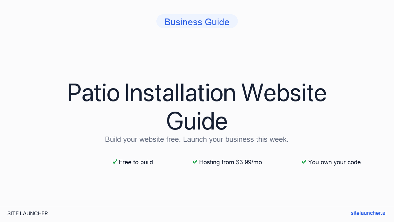 How to Build a Website for Your Patio Installation (Free, Fast, and Professional)