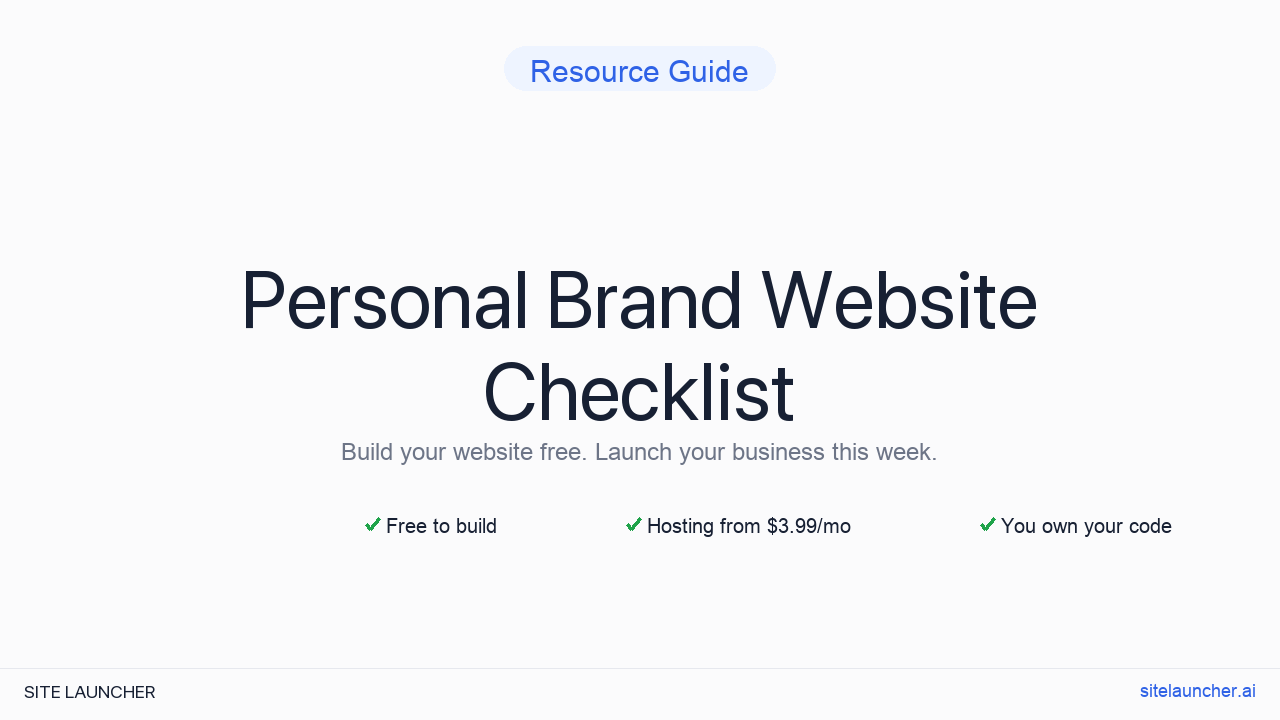 Personal Brand Website Checklist