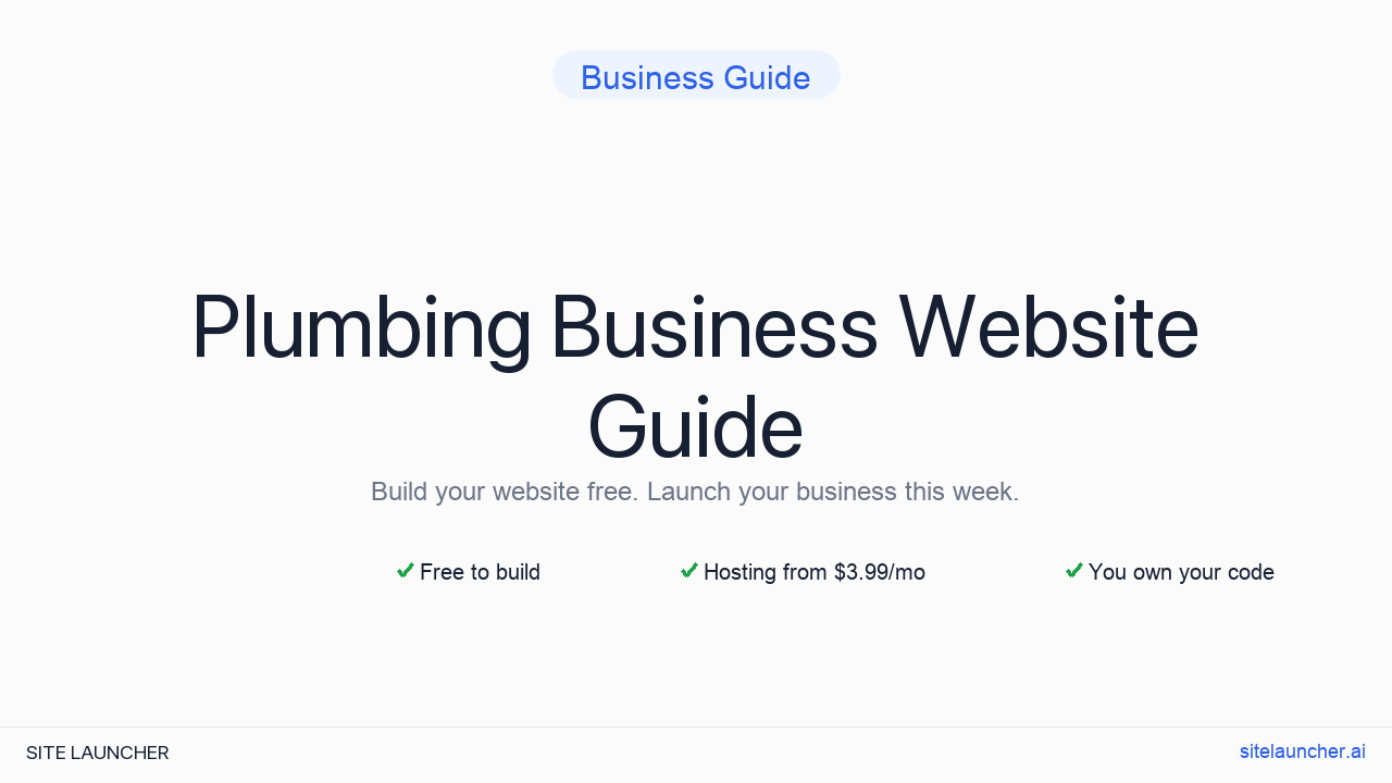 How to Build a Website for Your Plumbing Business (Free, Fast, and Professional)