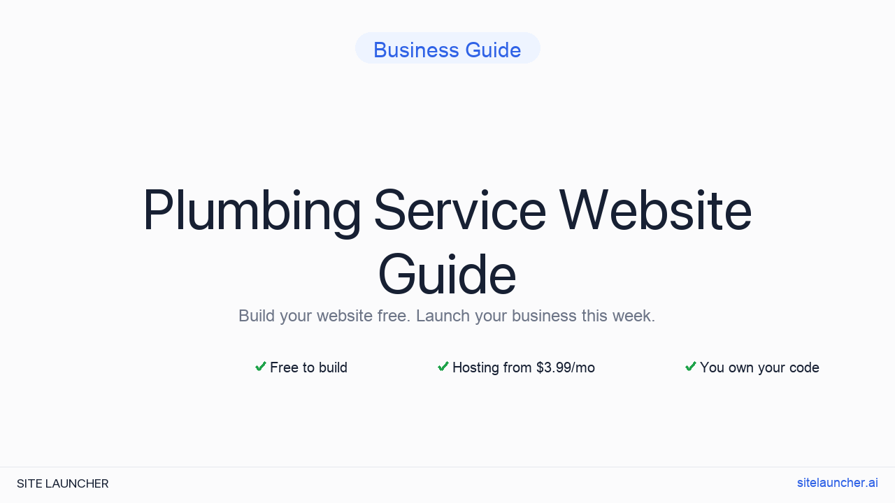 How to Build a Website for Your Plumbing Service (Free, Fast, and Professional)