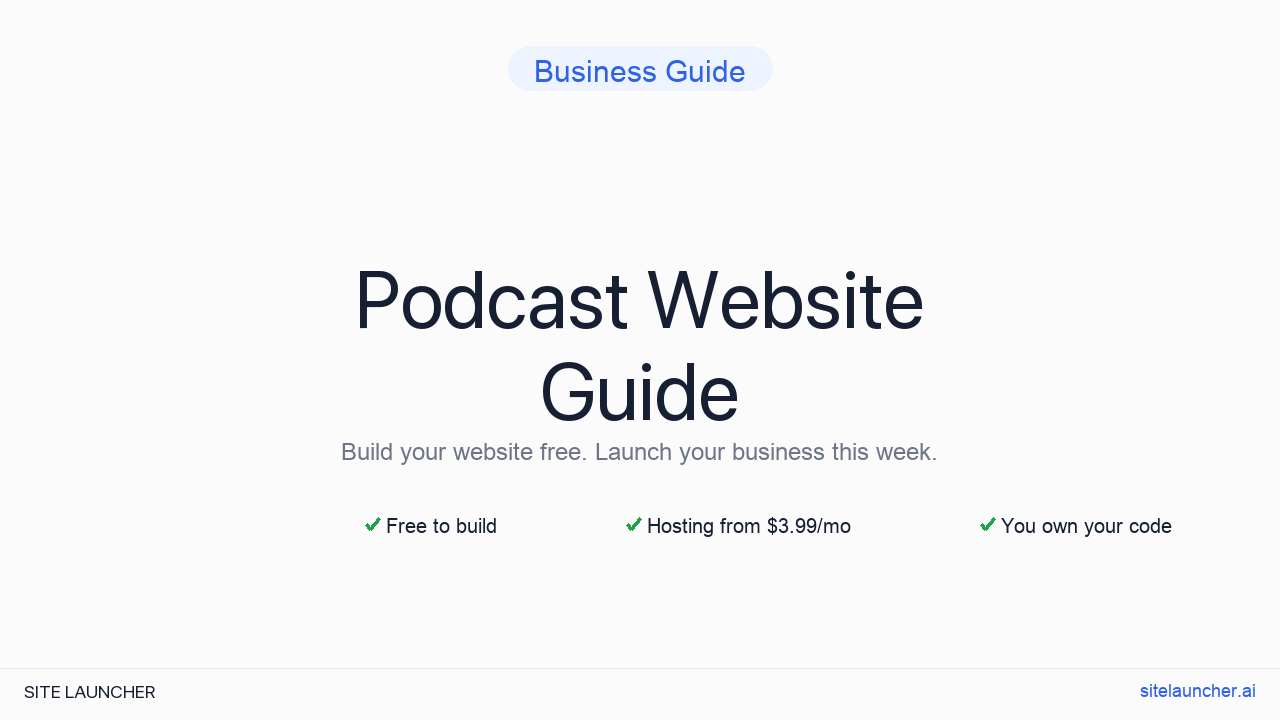 Website For My Podcast