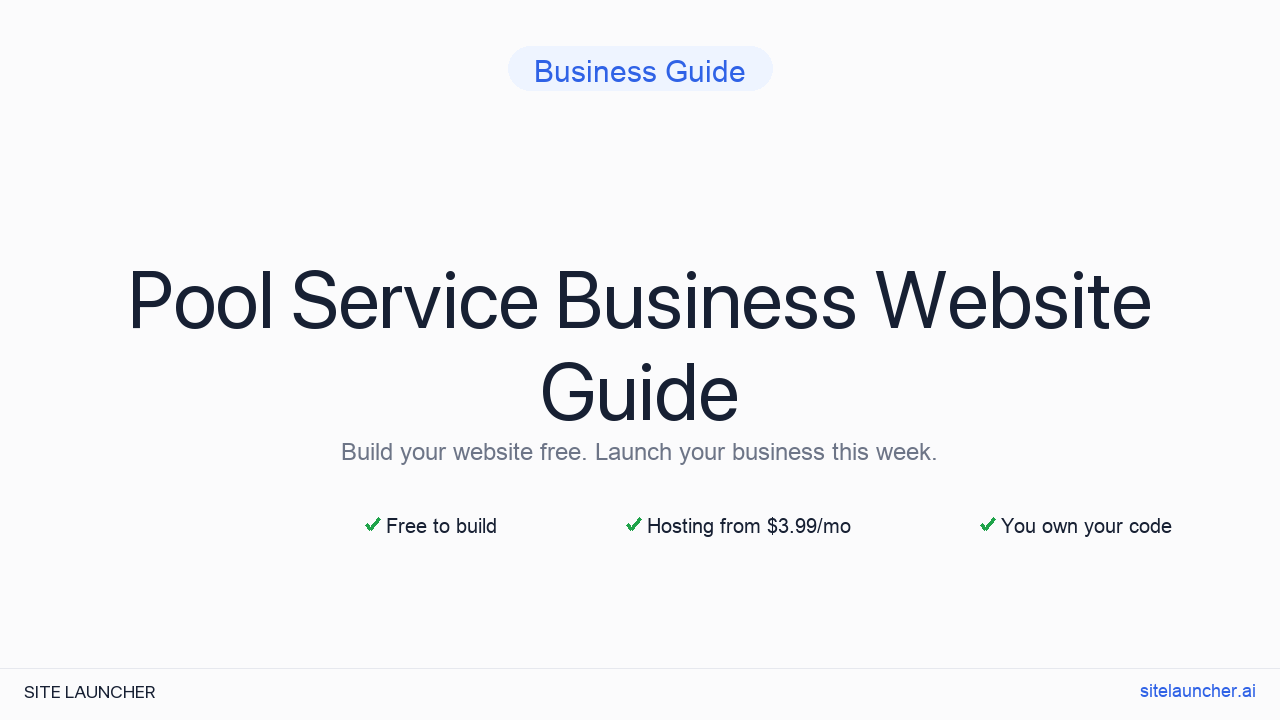How to Build a Website for Your Pool Service Business (Free, Fast, and Professional)