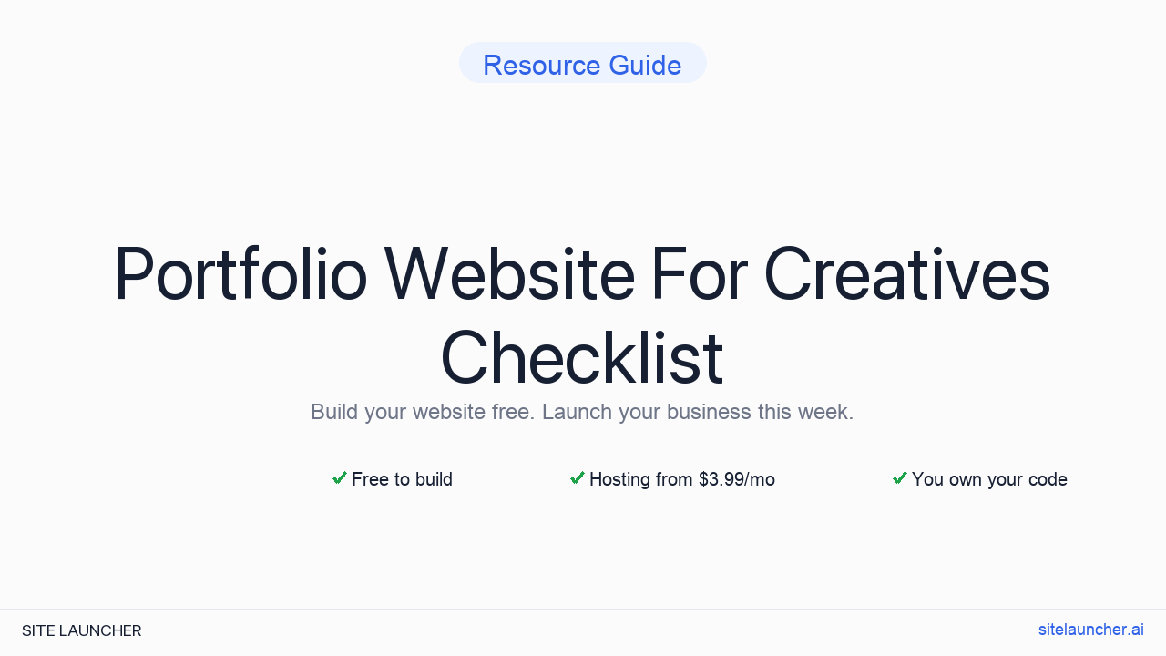 Portfolio Website Checklist for Creatives