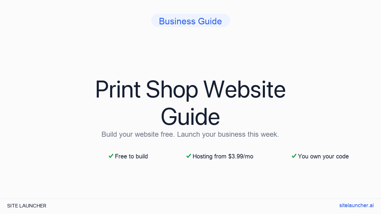 How to Build a Website for Your Print Shop (Free, Fast, and Professional)