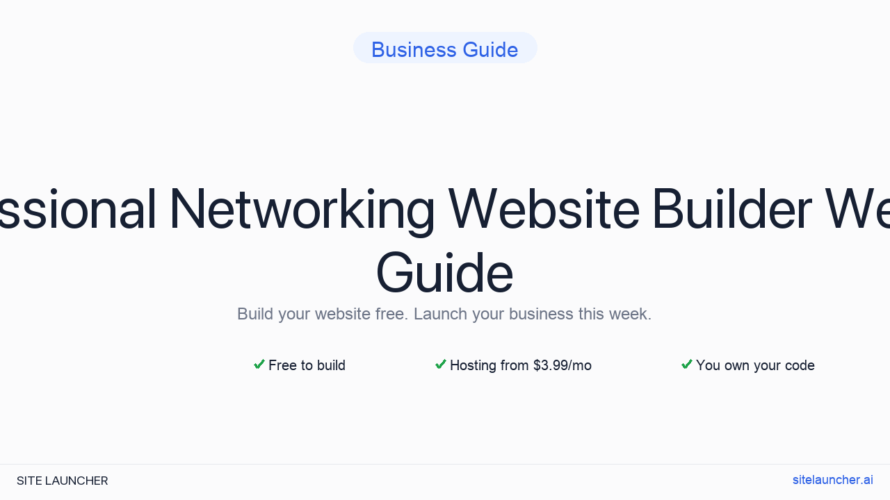 Professional Networking Website Builder