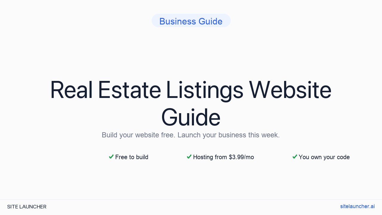 Website For My Real Estate Listings