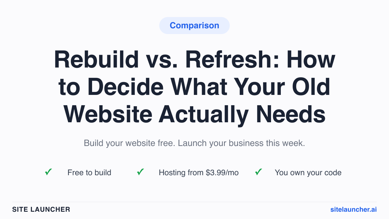 Rebuild vs. Refresh: How to Decide What Your Old Website Actually Needs