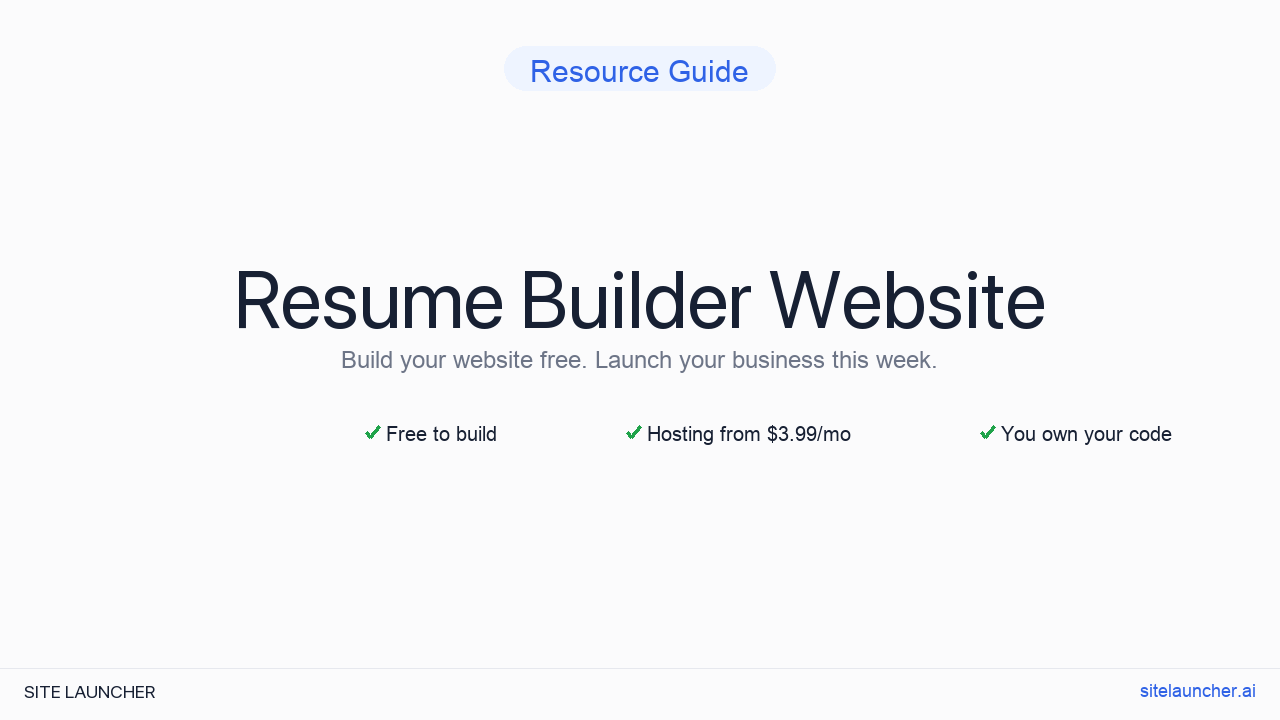 Resume Builder Website
