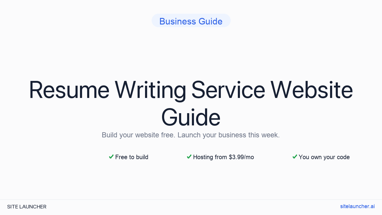 How to Build a Website for Your Resume Writing Service (Free, Fast, and Professional)