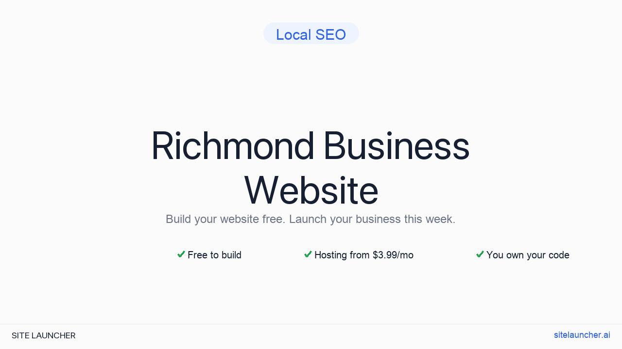 How to Build a Website for Your Richmond Business (Free and Fast)