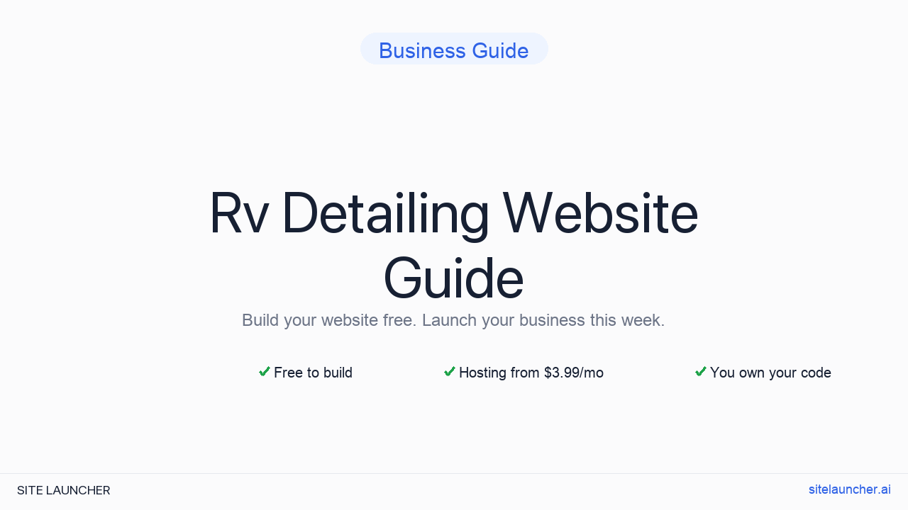 How to Build a Website for Your RV Detailing (Free, Fast, and Professional)
