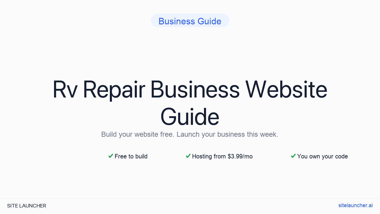How to Build a Website for Your RV Repair Business (Free, Fast, and Professional)
