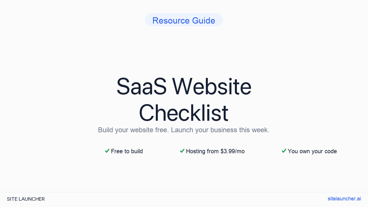 SaaS Website Checklist