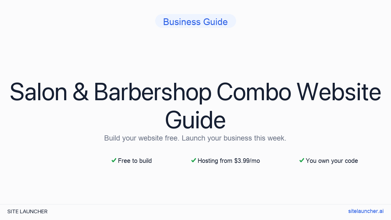 How to Build a Website for Your Salon & Barbershop Combo (Free, Fast, and Professional)