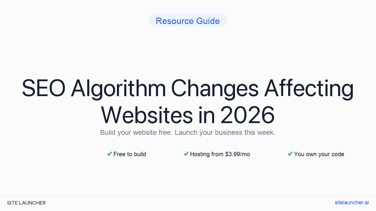 SEO Algorithm Changes Affecting Websites in 2026