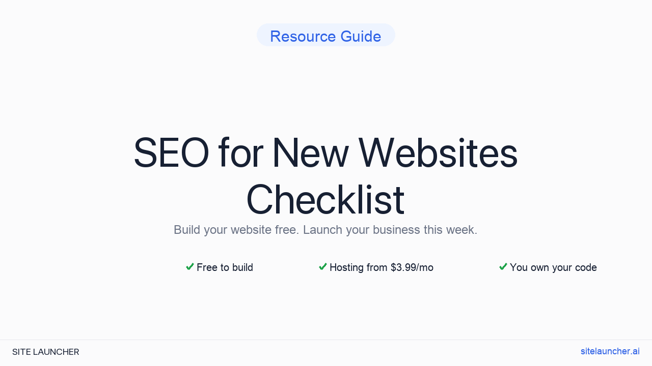 SEO Checklist for New Websites