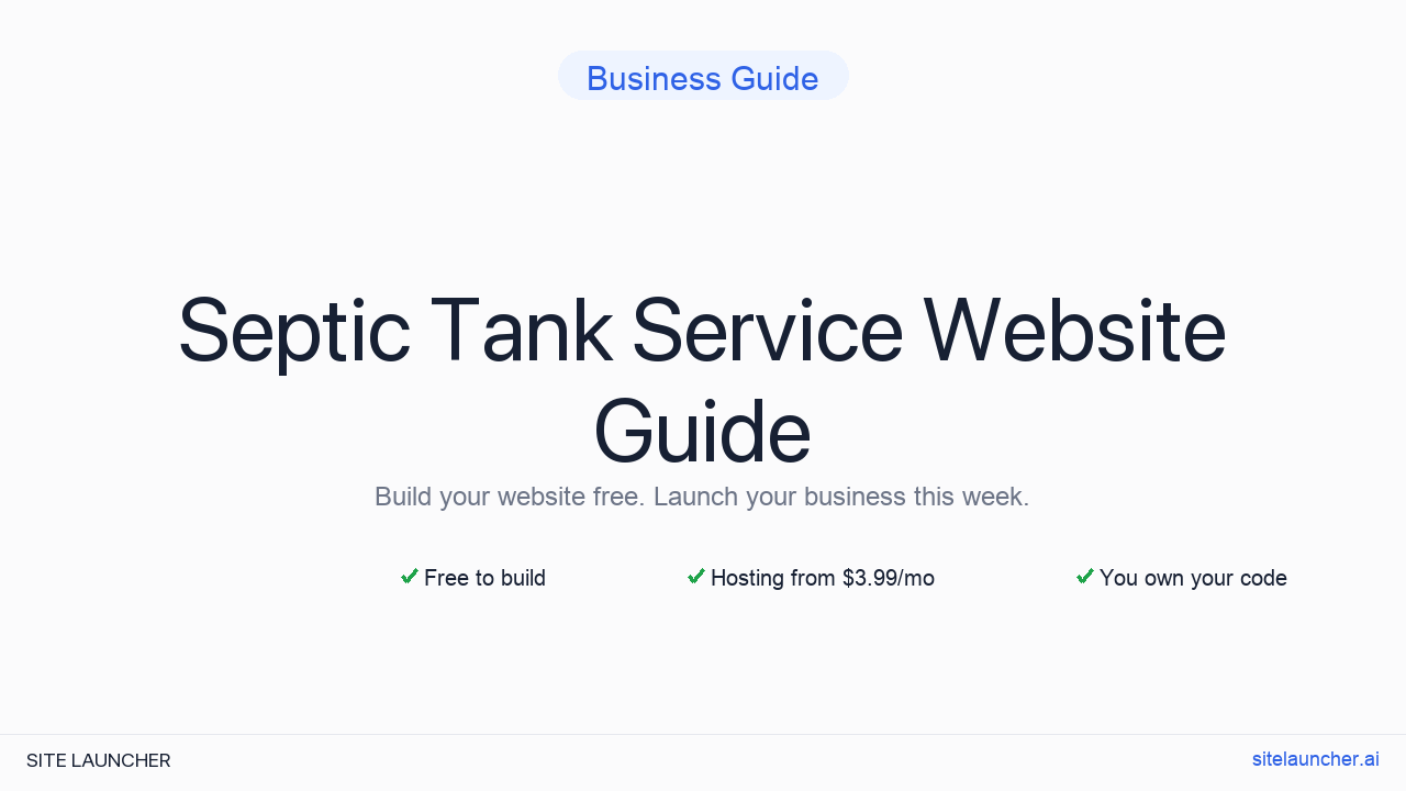 How to Build a Website for Your Septic Tank Service (Free, Fast, and Professional)