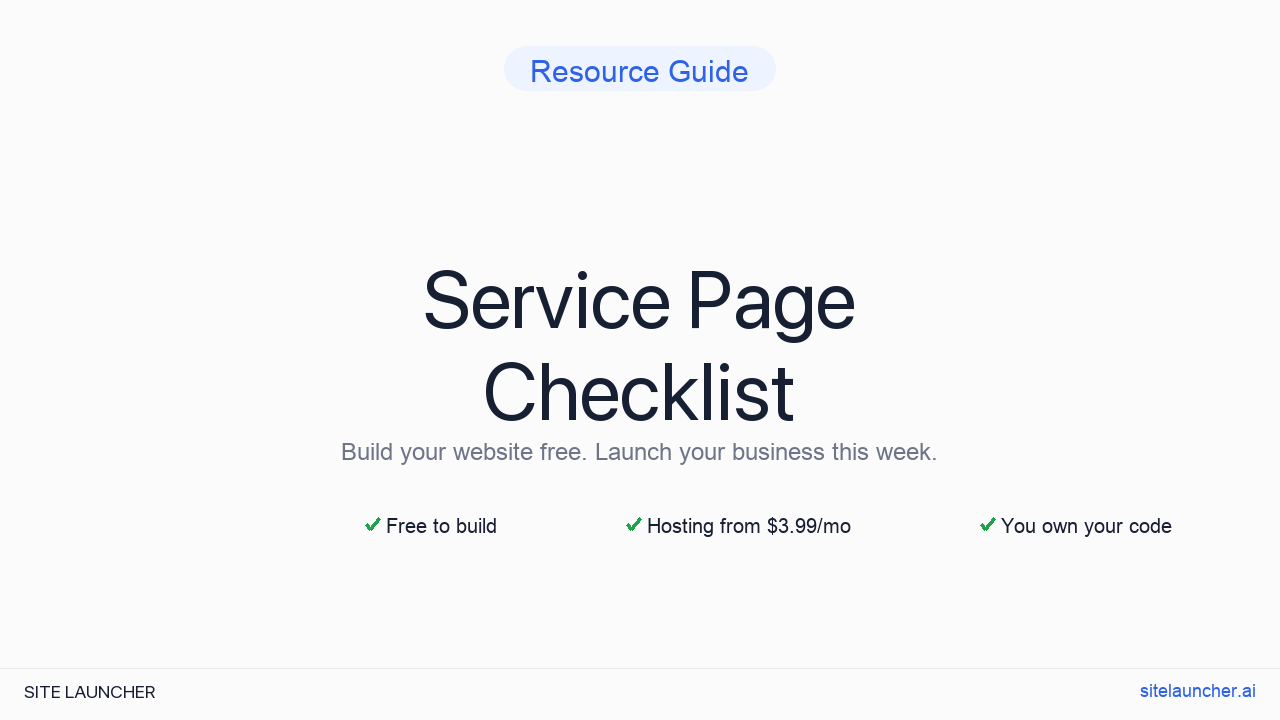 Service Page Checklist