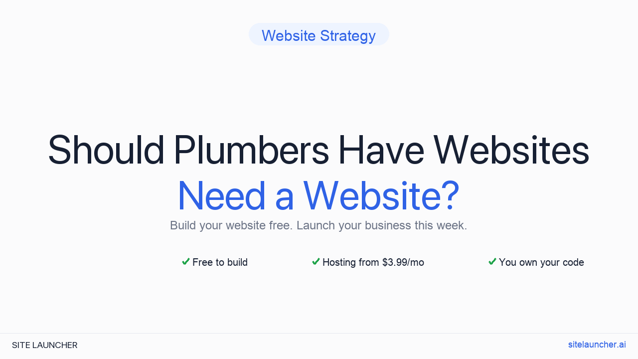 Should Plumbers Have Websites