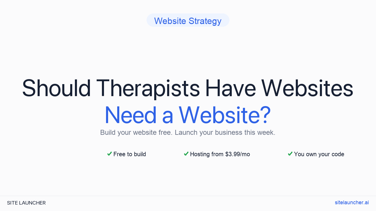 Should Therapists Have Websites