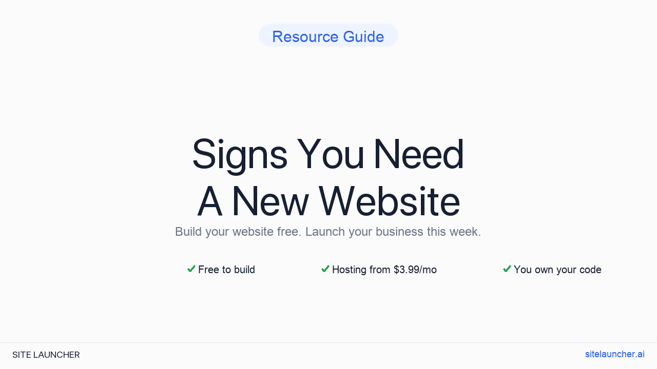 Signs You Need A New Website