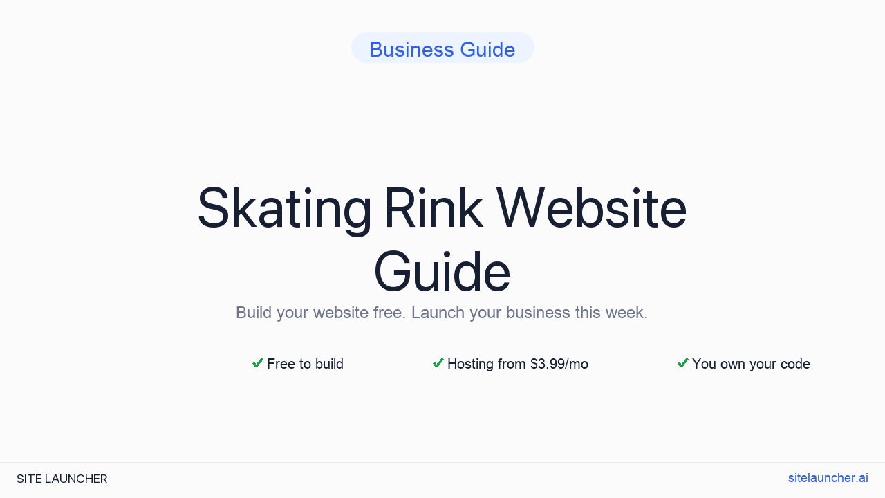 How to Build a Website for Your Skating Rink (Free, Fast, and Professional)