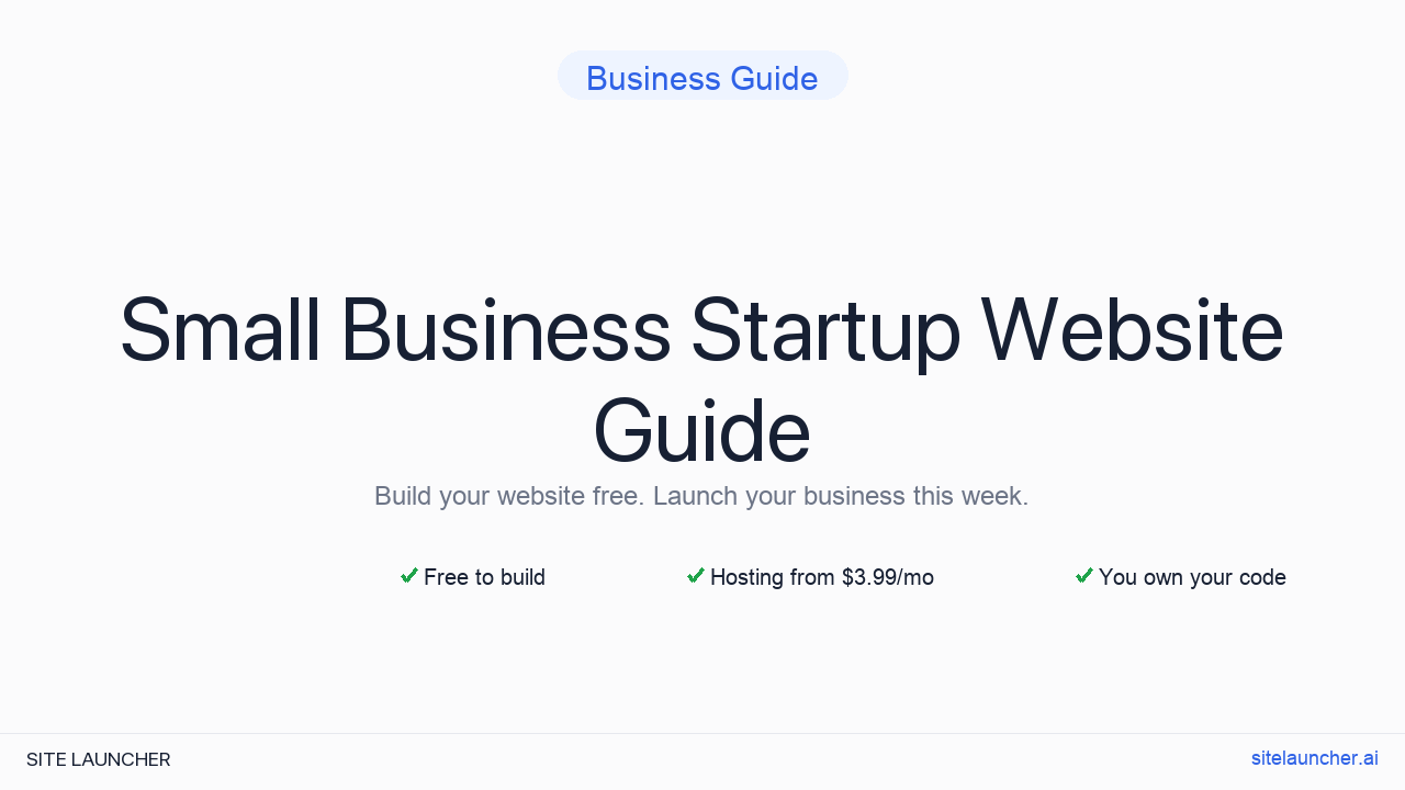 Website For Small Business Startup