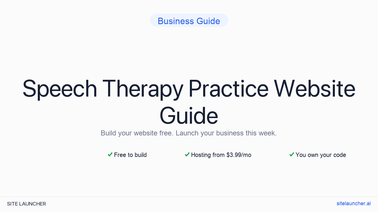 How to Build a Website for Your Speech Therapy Practice (Free, Fast, and Professional)